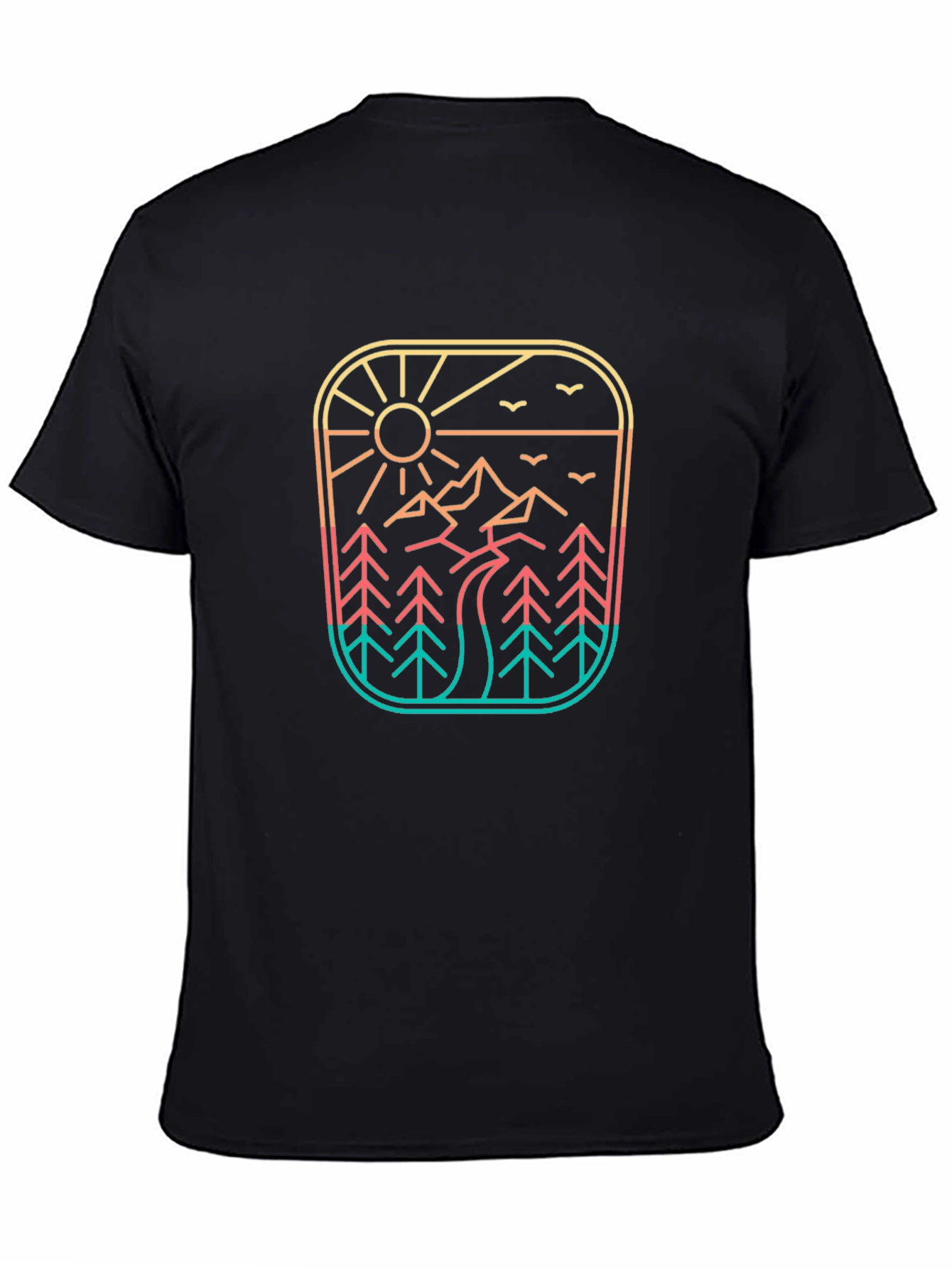Black Nature Graphic Tee - Men's Outdoor Adventure Shirt view 4