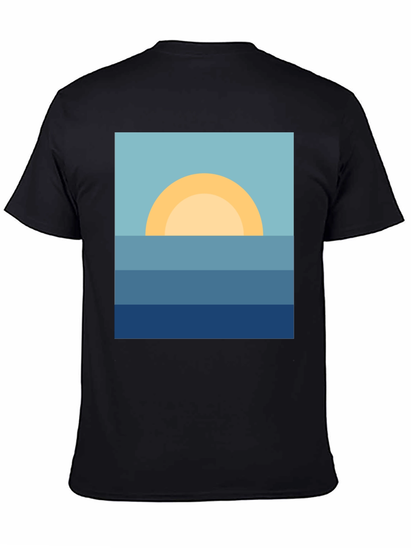 Black Sunrise Ocean Graphic Tee - Stylish & Relaxed Fit view 4