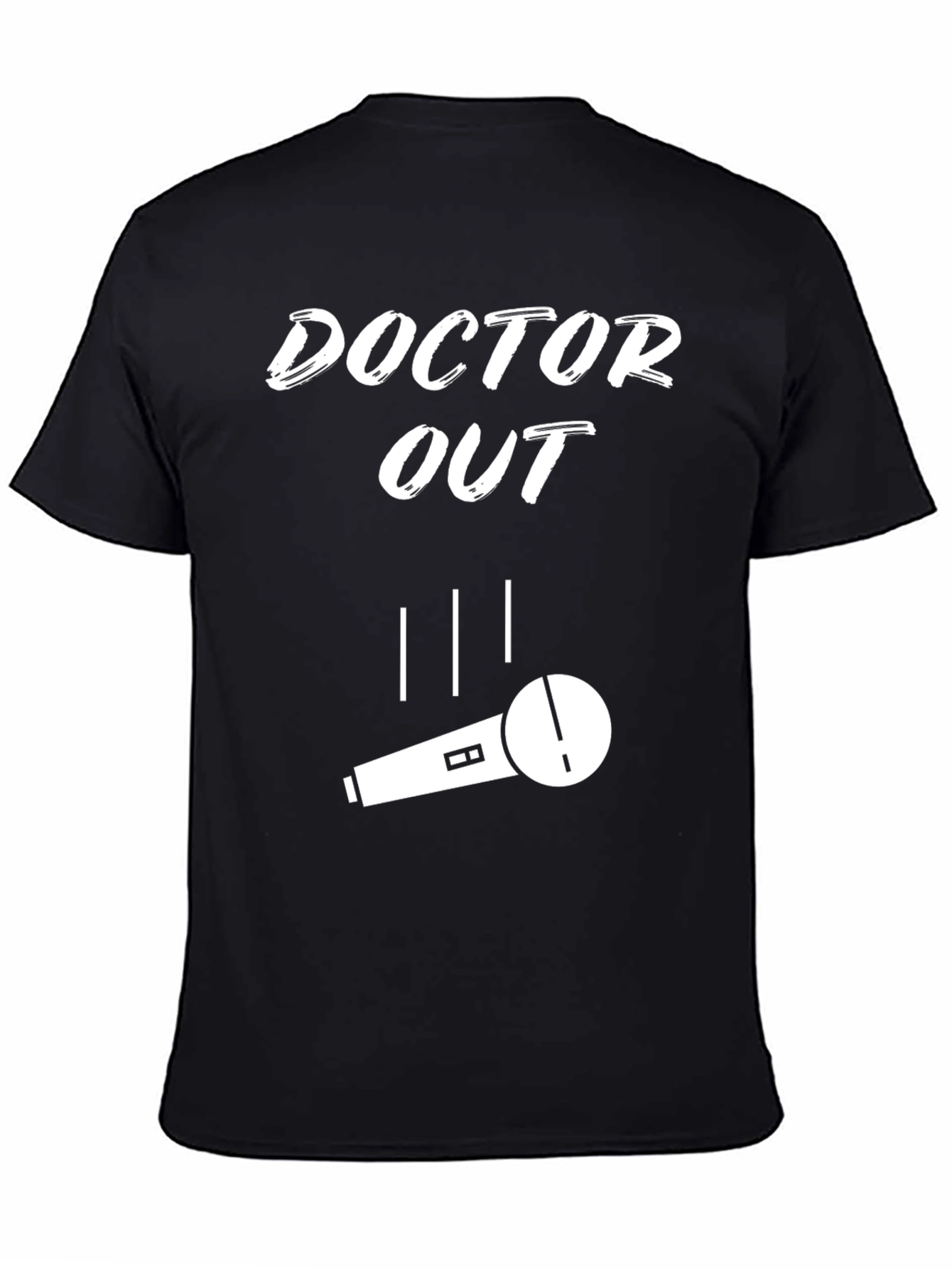 Black Doctor Out Microphone T-Shirt - Black view 4