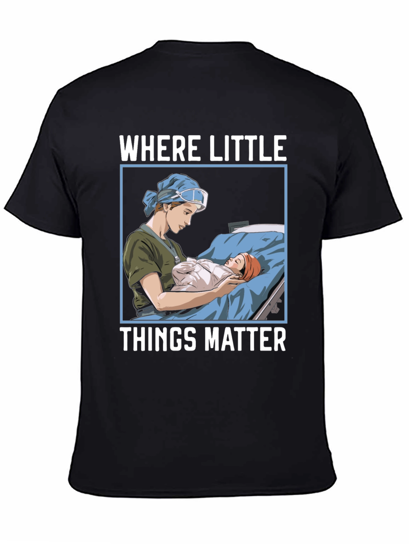 Black Where Little Things Matter Nurse T-Shirt view 4