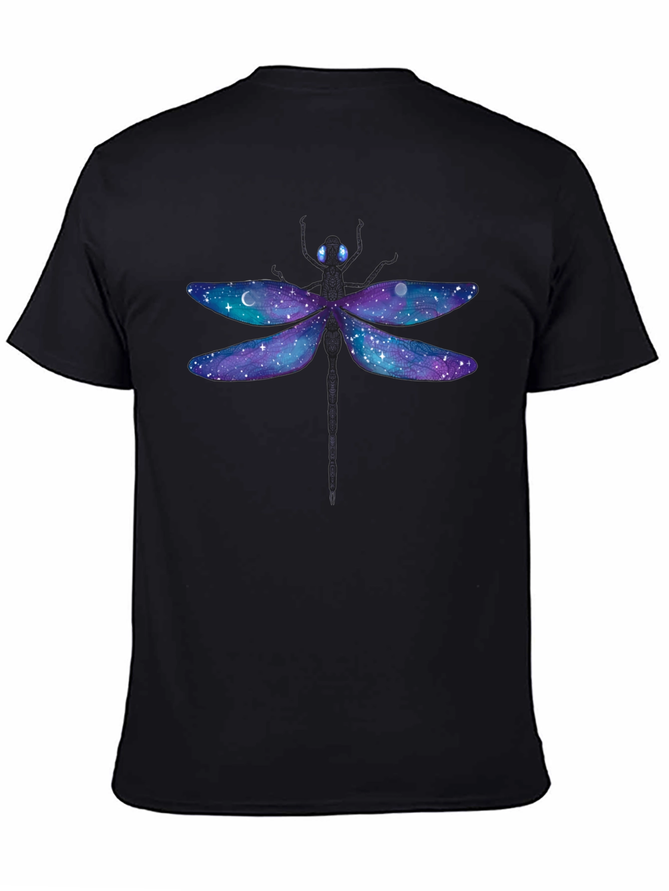 Black Galaxy Dragonfly T-Shirt - Unique Graphic Tee view 4