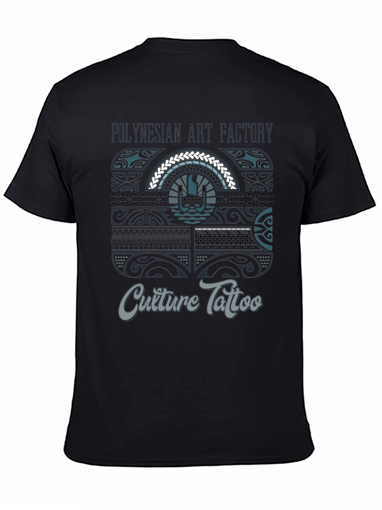 Black Polynesian Art Factory Culture Tattoo T-Shirt view 4