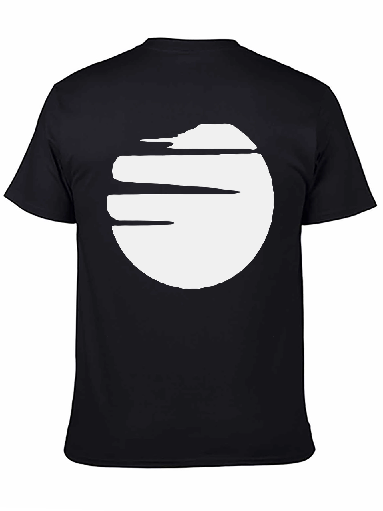 Black Men's Black T-Shirt with White Graphic Print view 4