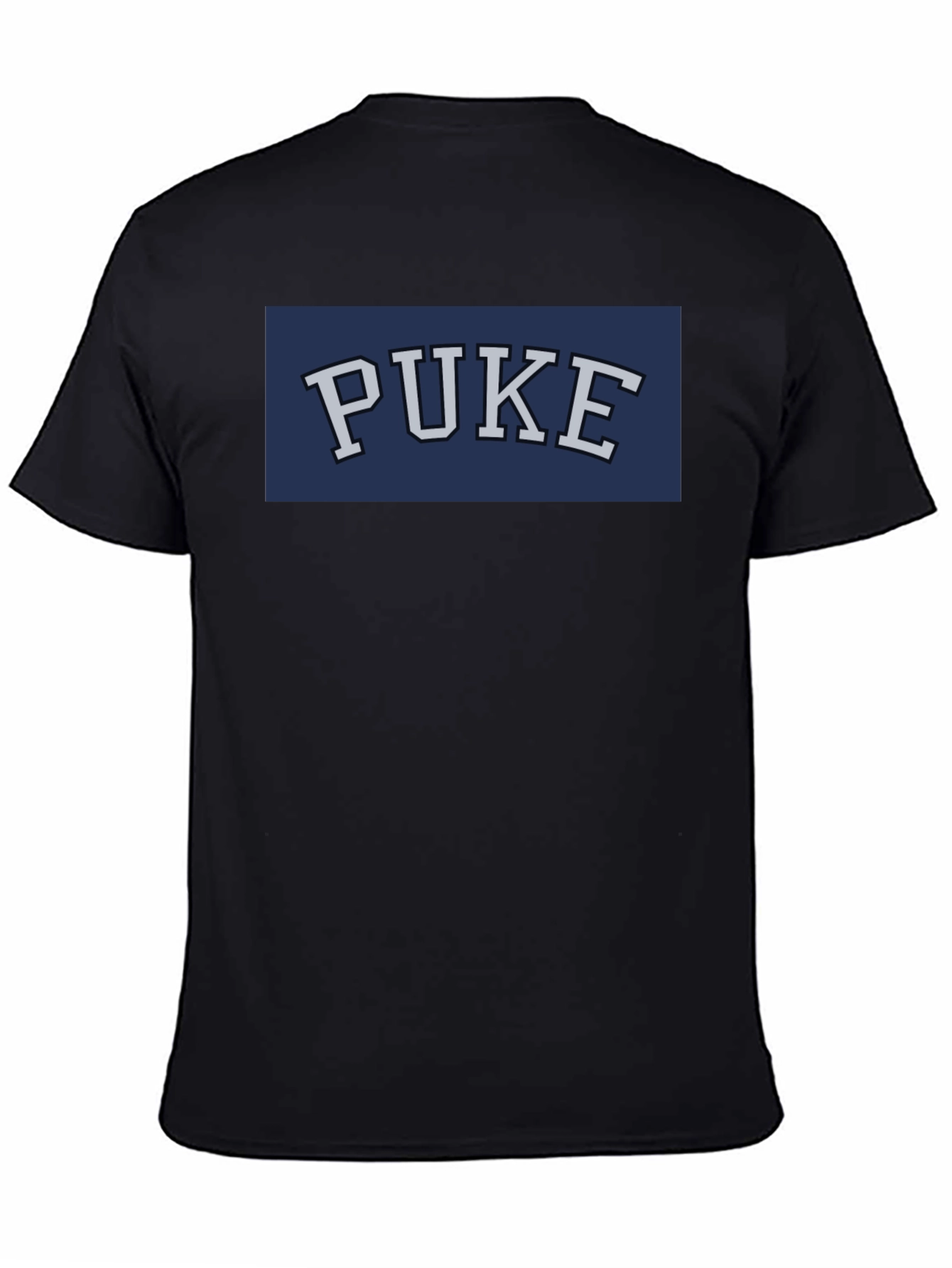 Black PUKE Graphic Tee - Funny College Humor T-Shirt view 4