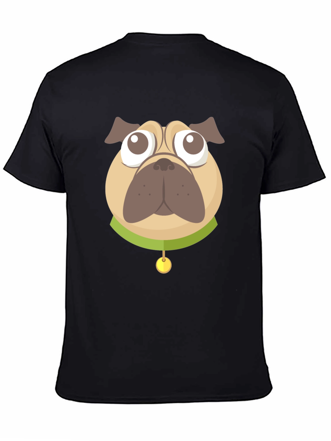 Black Pug Graphic Black T-Shirt view 4