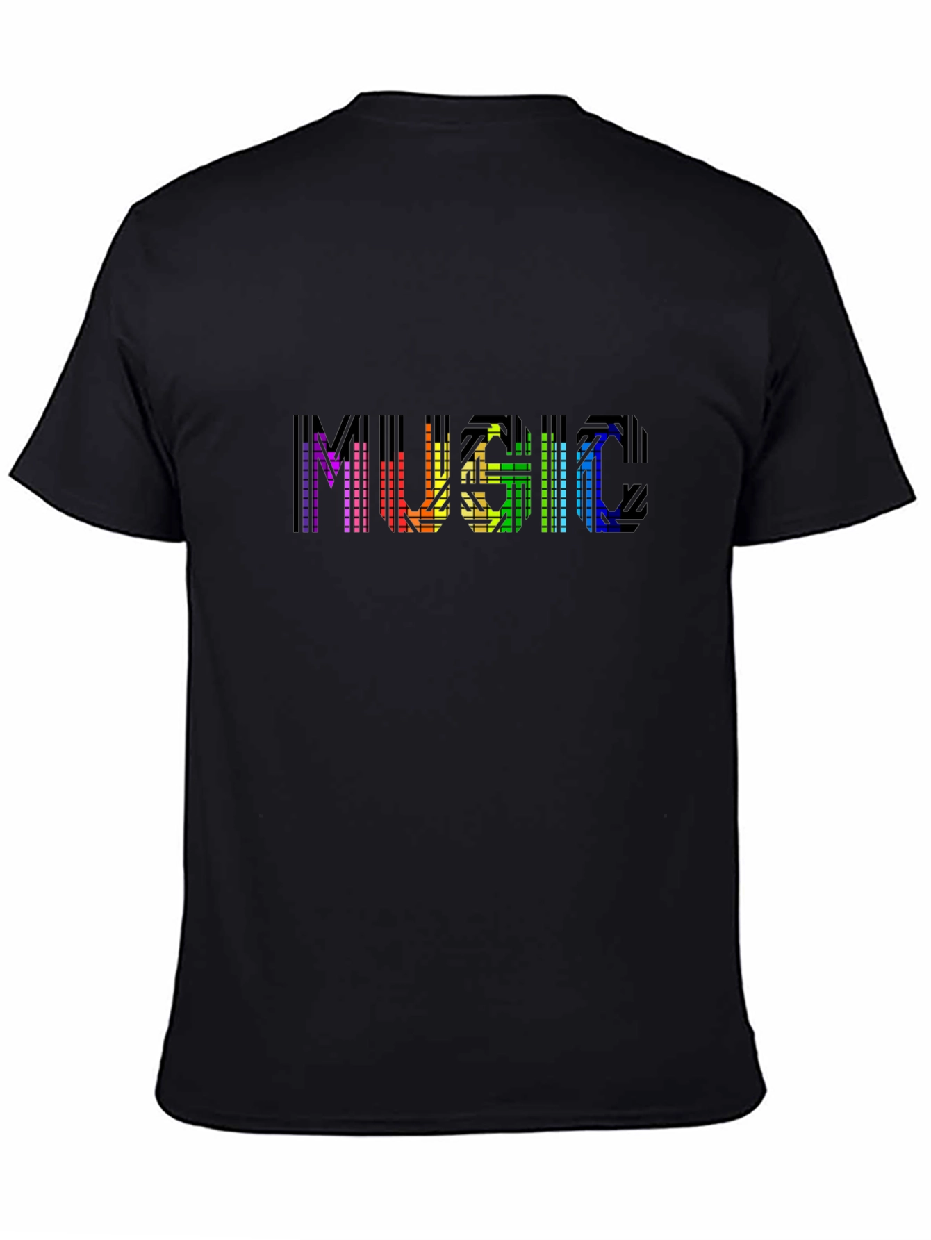 Black LED Music Graphic Black T-Shirt view 4