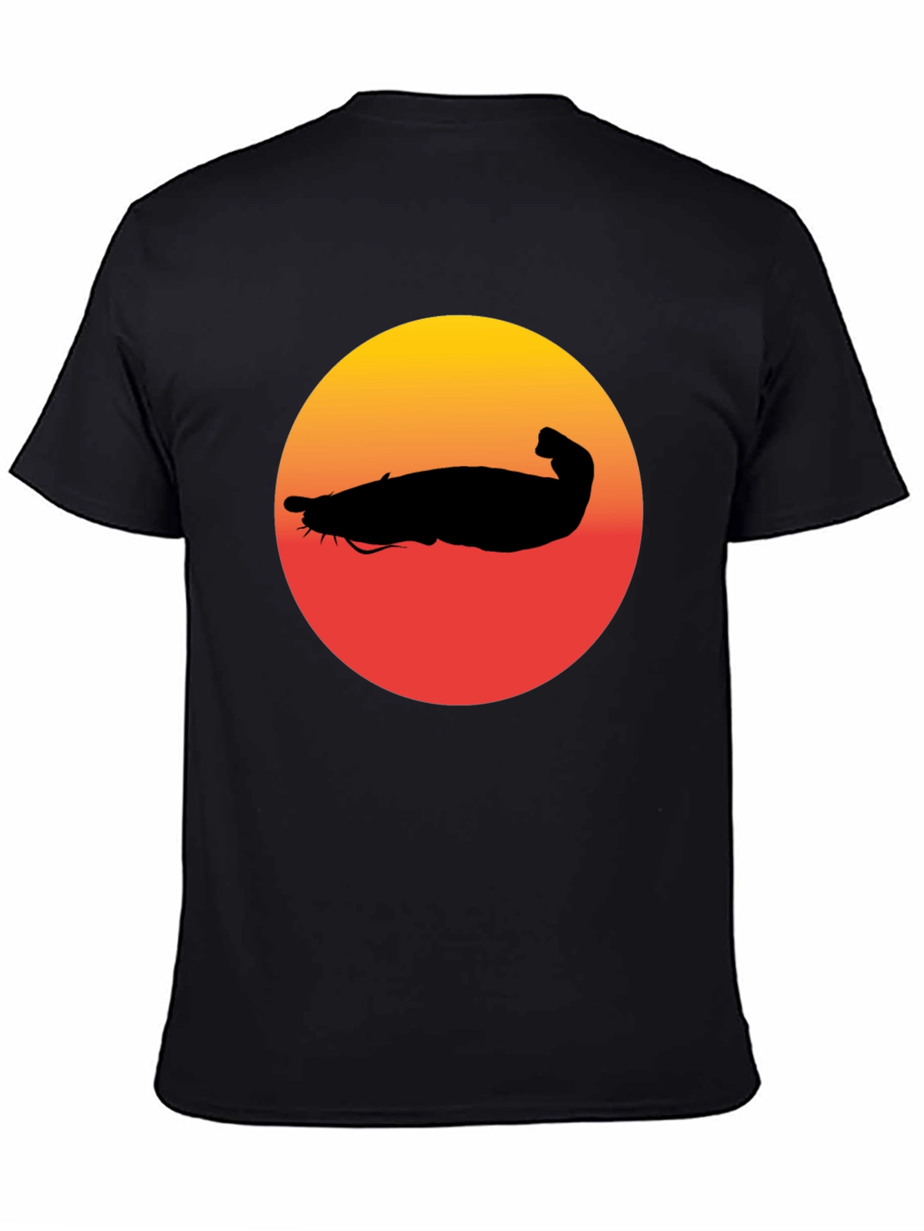 Black Catfish Sunset Graphic Tee - Unique Design view 4