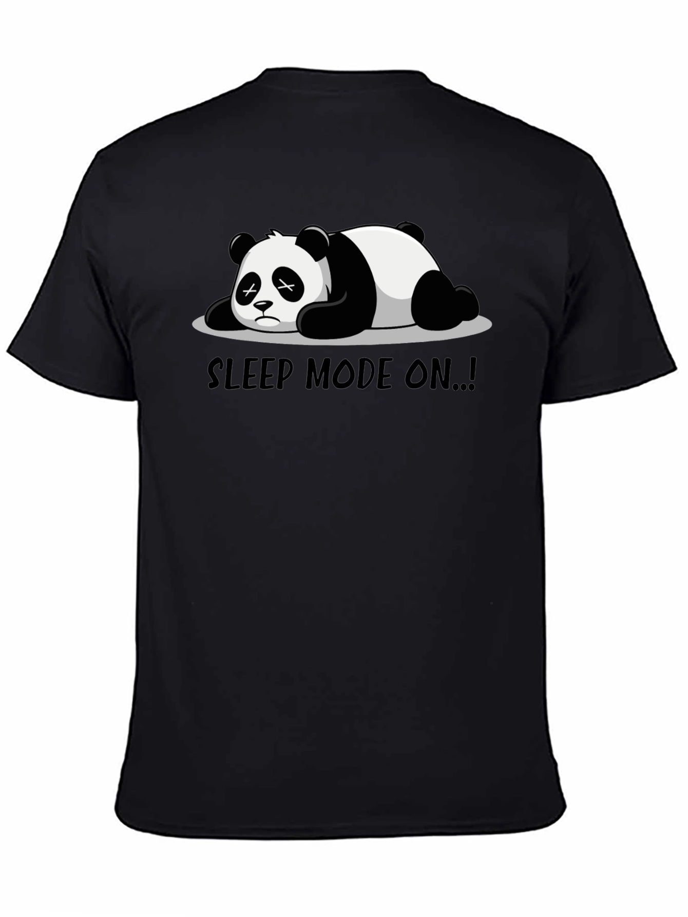 Black Sleep Mode Panda T-Shirt - Funny Graphic Tee view 4