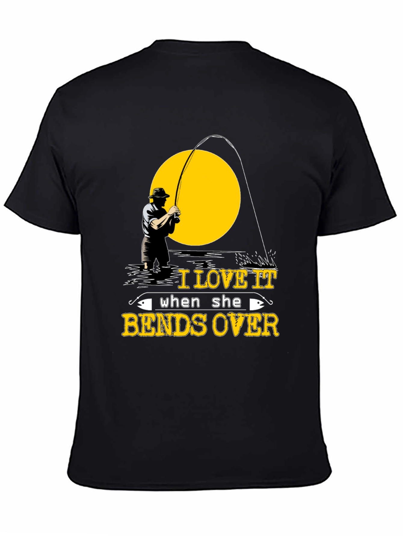 Black Fishing Humor T-Shirt view 4