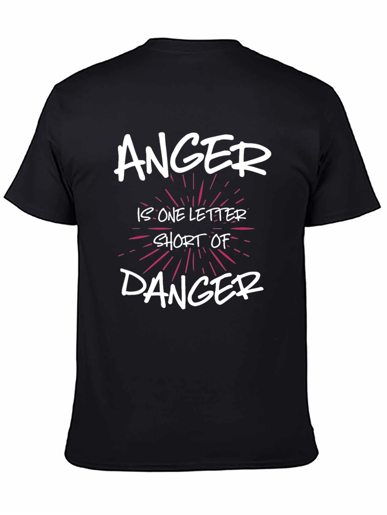 Black Anger Danger T-Shirt - Funny Slogan Tee view 4
