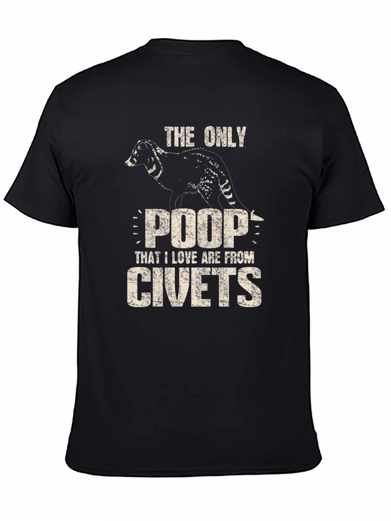 Black Civet Poop T-Shirt - Novelty Graphic Tee view 4