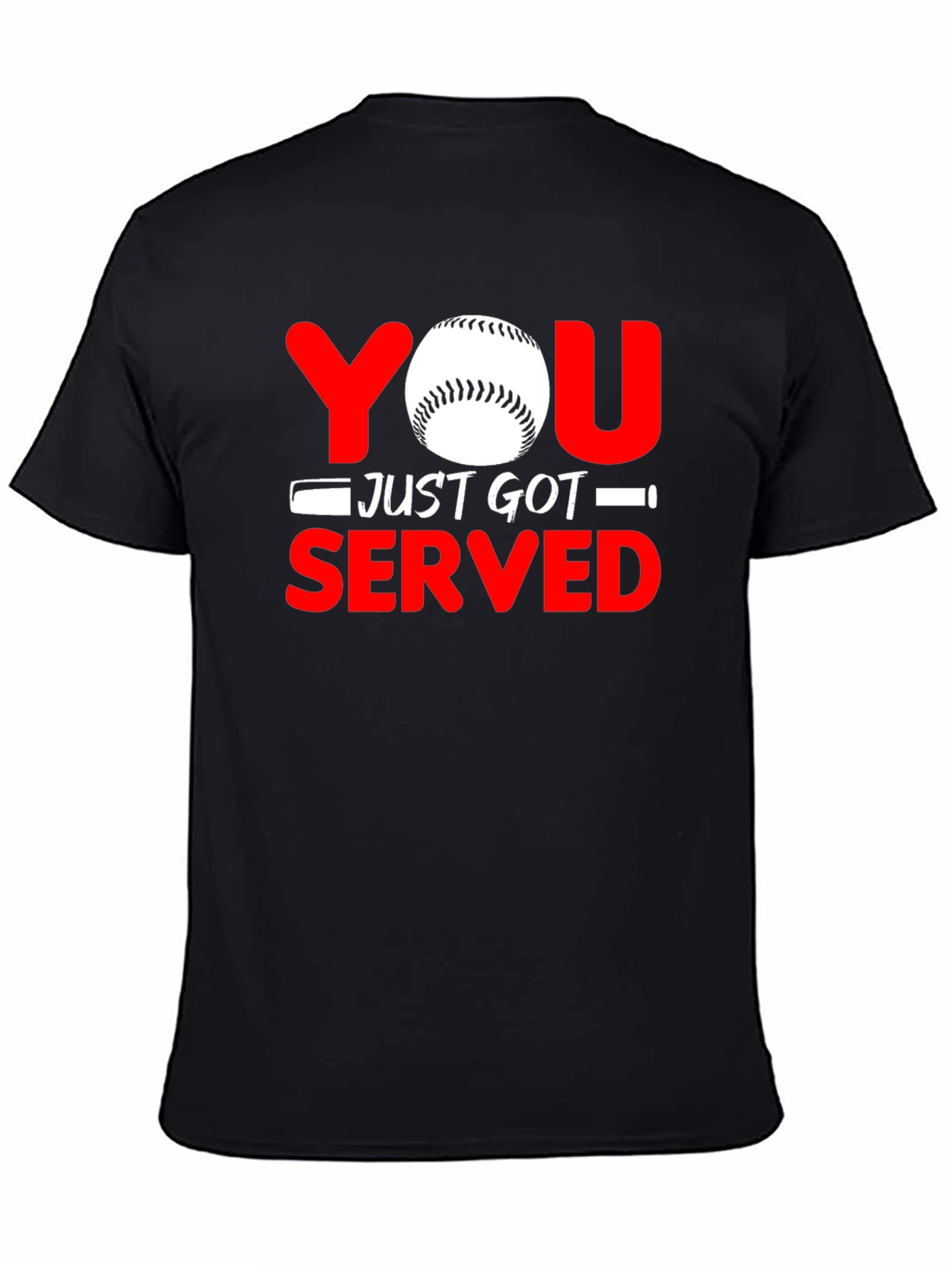 Black You Just Got Served Baseball Graphic T-Shirt view 4