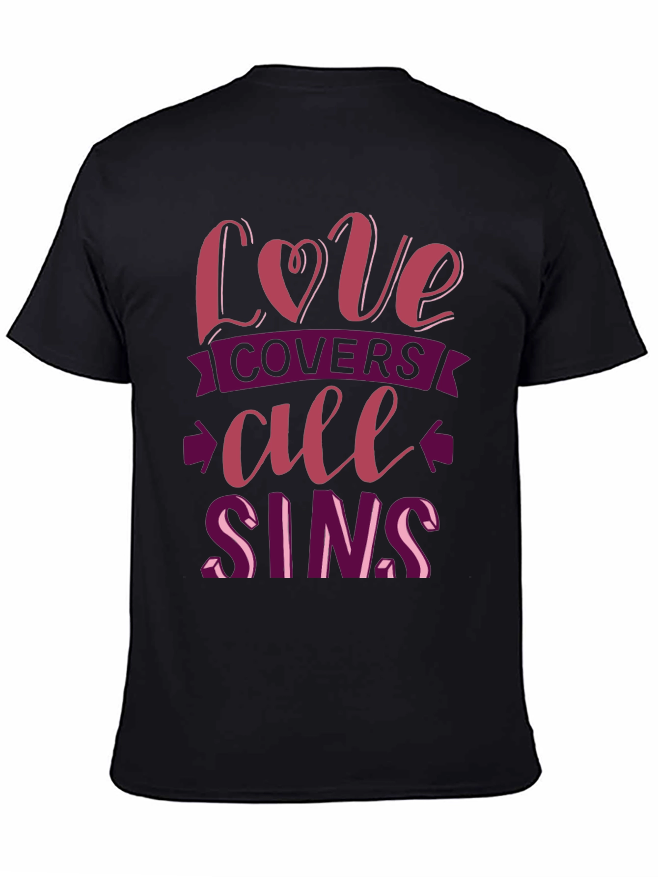 Black Love Covers All Sins Graphic T-Shirt view 4