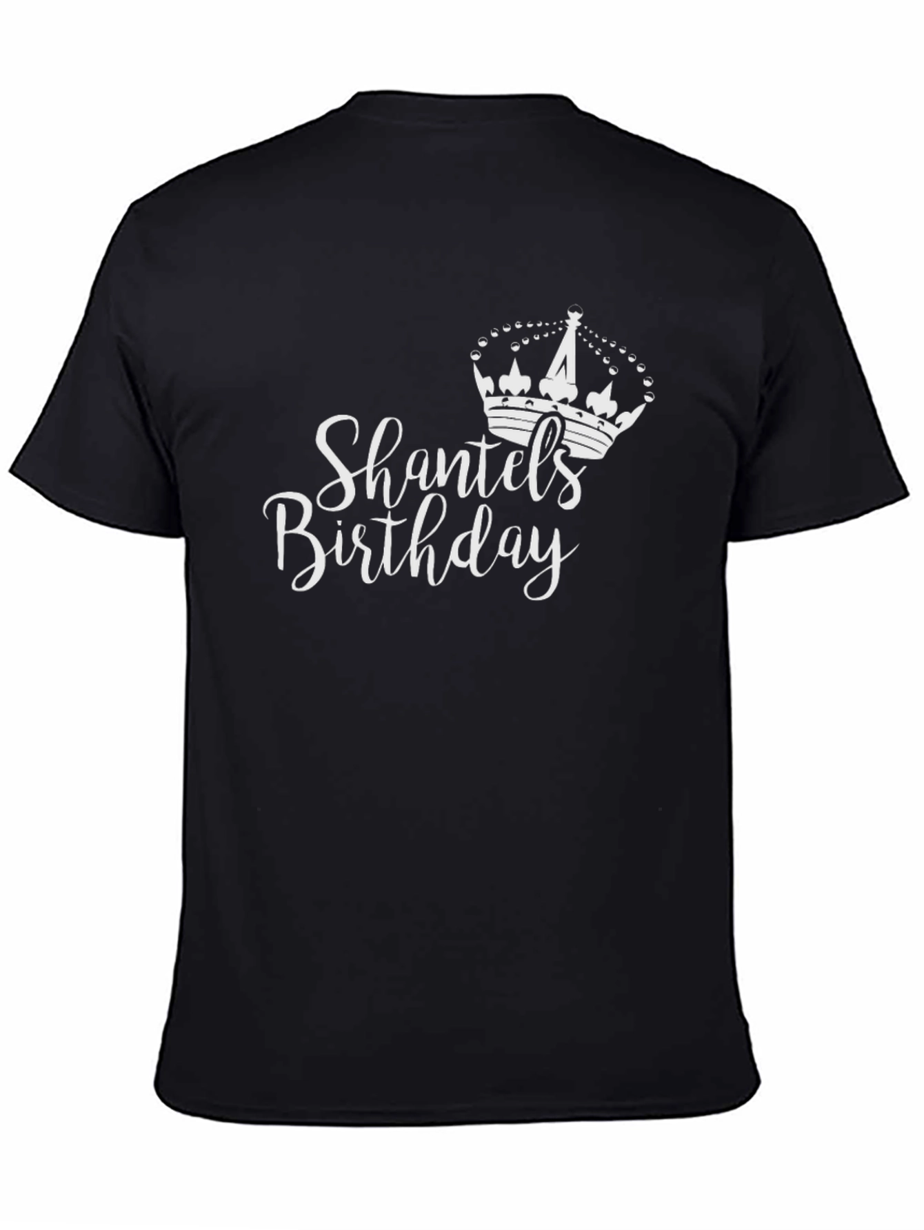 Black Shantel's Birthday T-Shirt | Black Cotton Tee view 4
