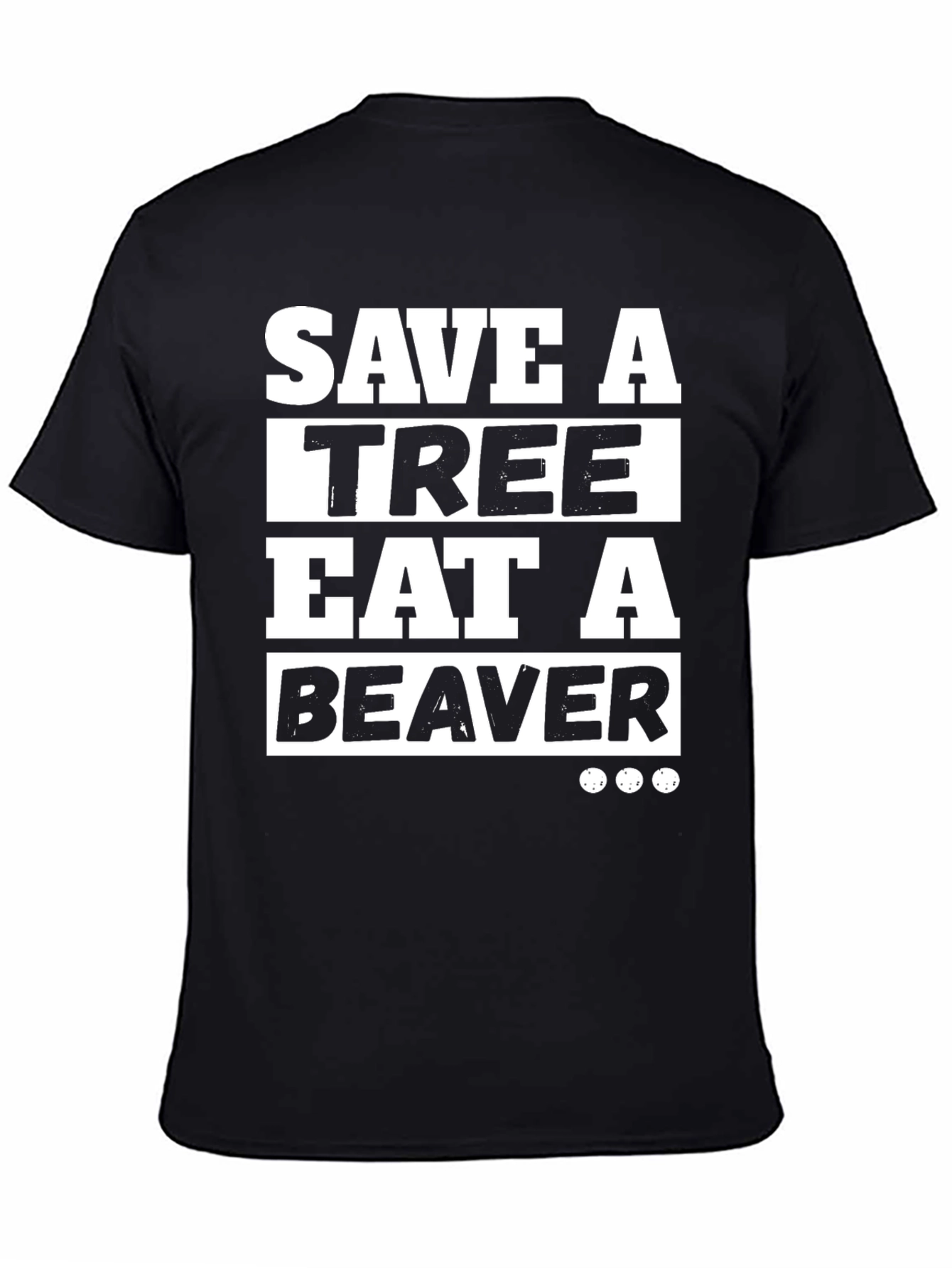 Black Save a Tree Eat a Beaver Graphic T-Shirt view 4