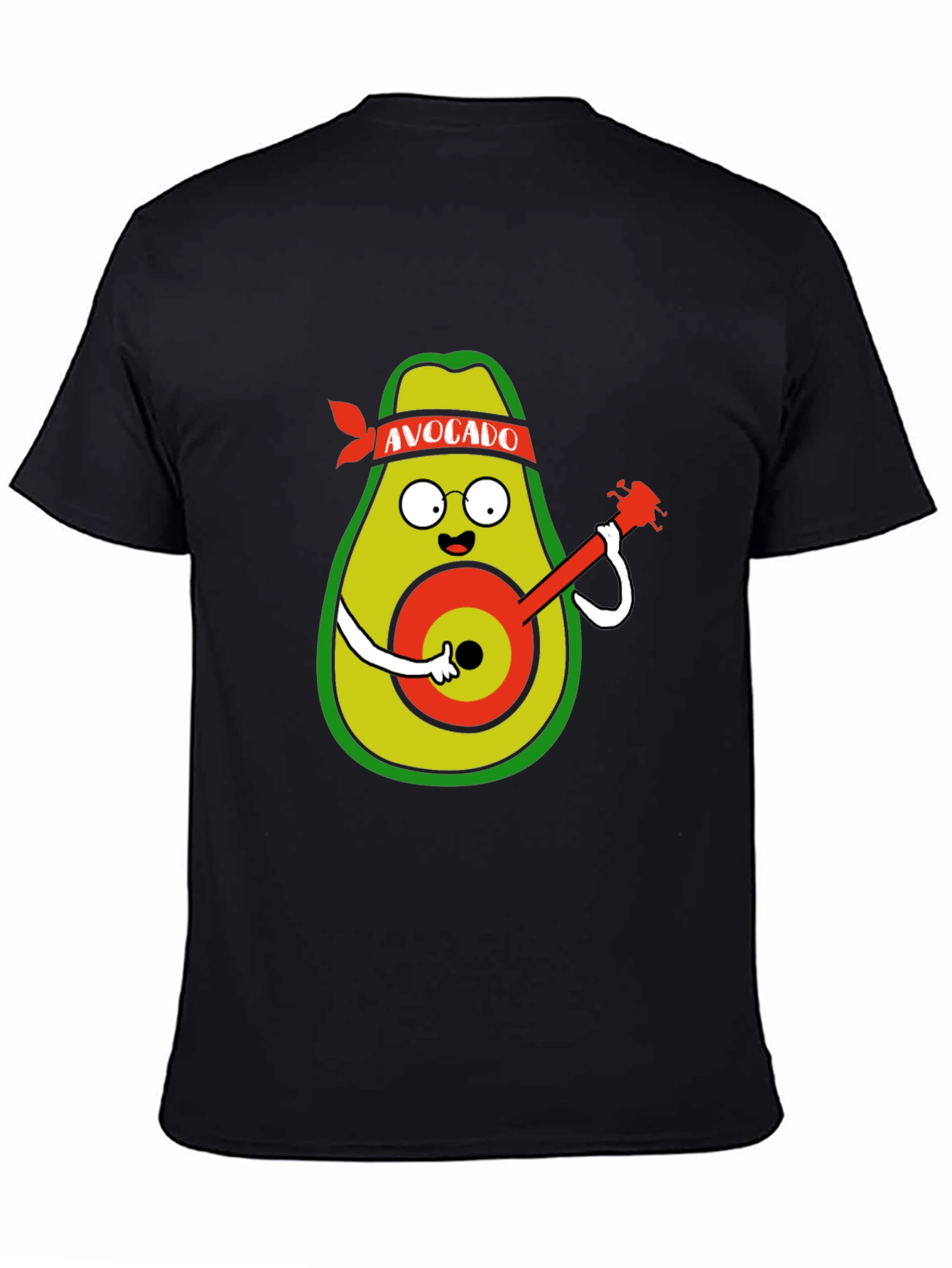 Black Avocado Guitarist Black T-Shirt view 4