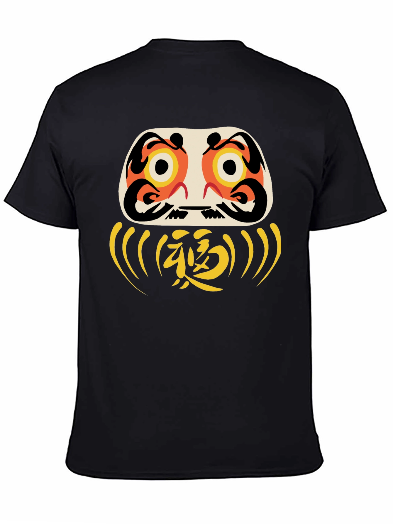 Black Daruma Doll Graphic Tee - Good Luck Shirt view 4