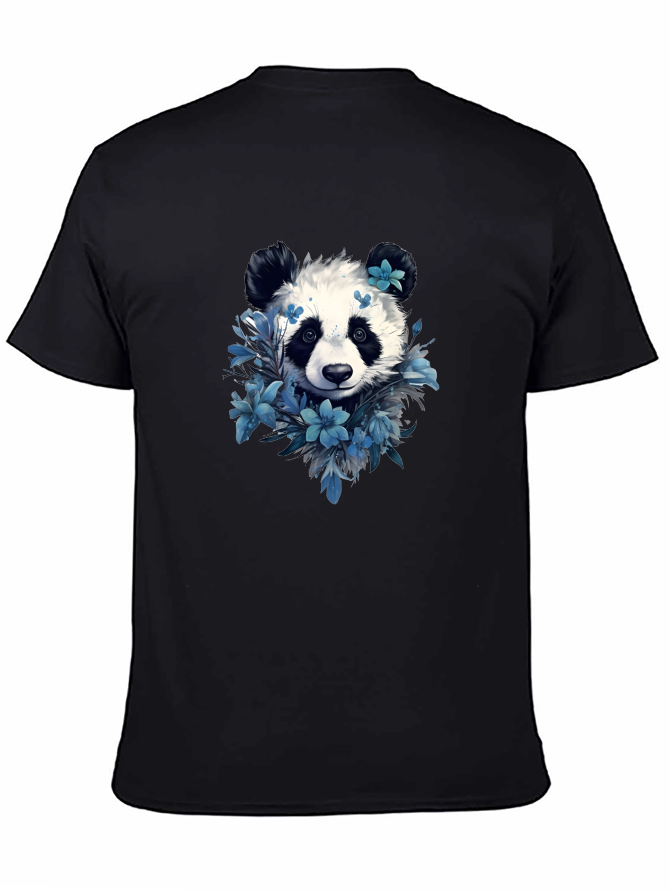 Black Panda Floral Graphic Tee - Stylish Comfort view 4