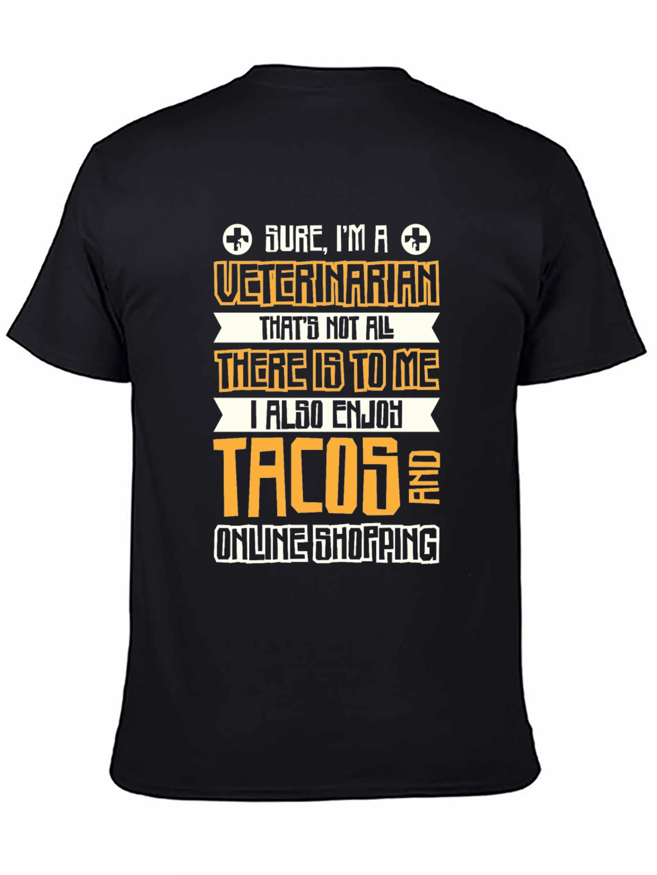 Black Veterinarian Tacos & Online Shopping T-Shirt view 4