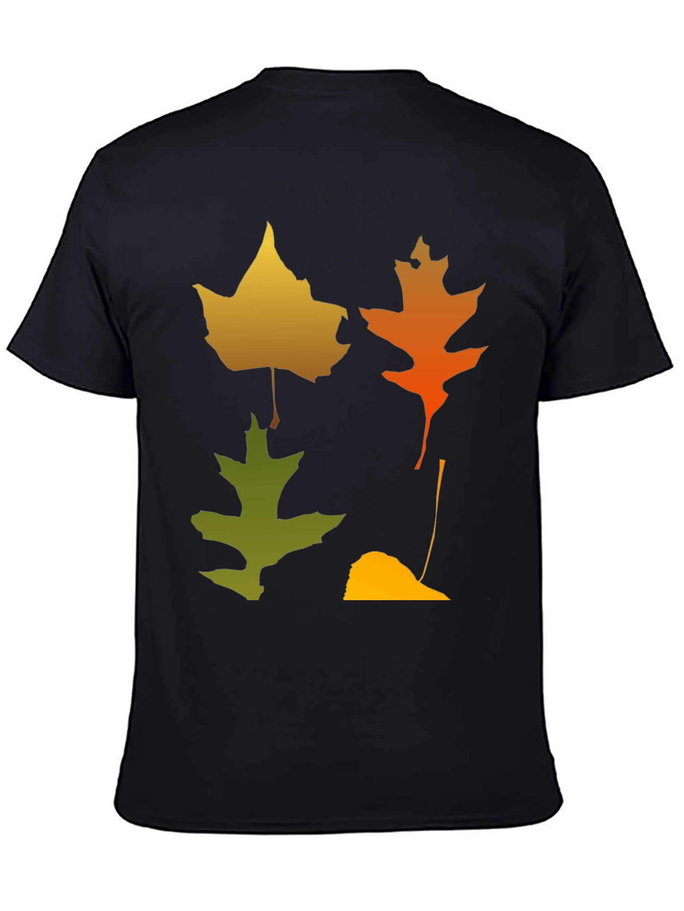 Black Fall Leaves Graphic Tee - Autumn Style Shirt view 4