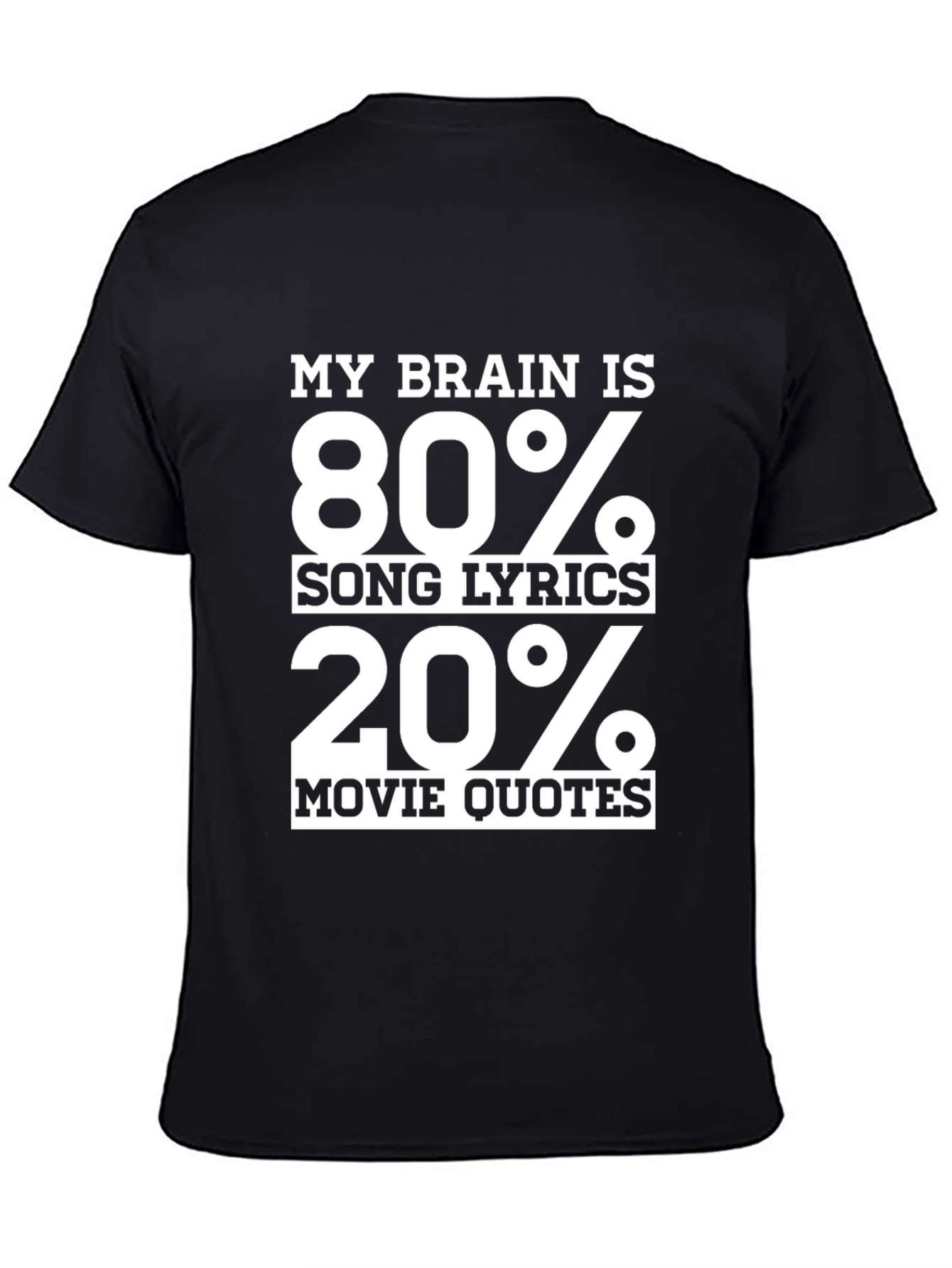 Black Funny "My Brain" Graphic T-Shirt view 4