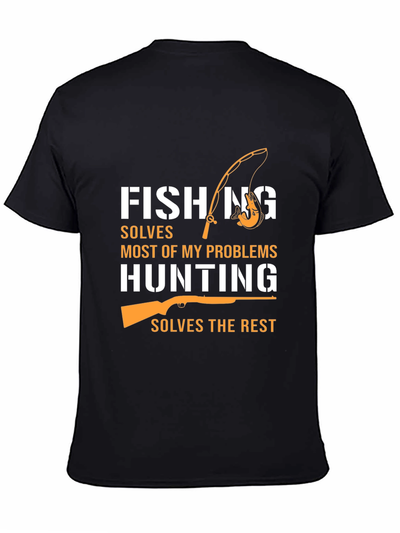 Black Fishing & Hunting Graphic Tee - Humor T-Shirt view 4