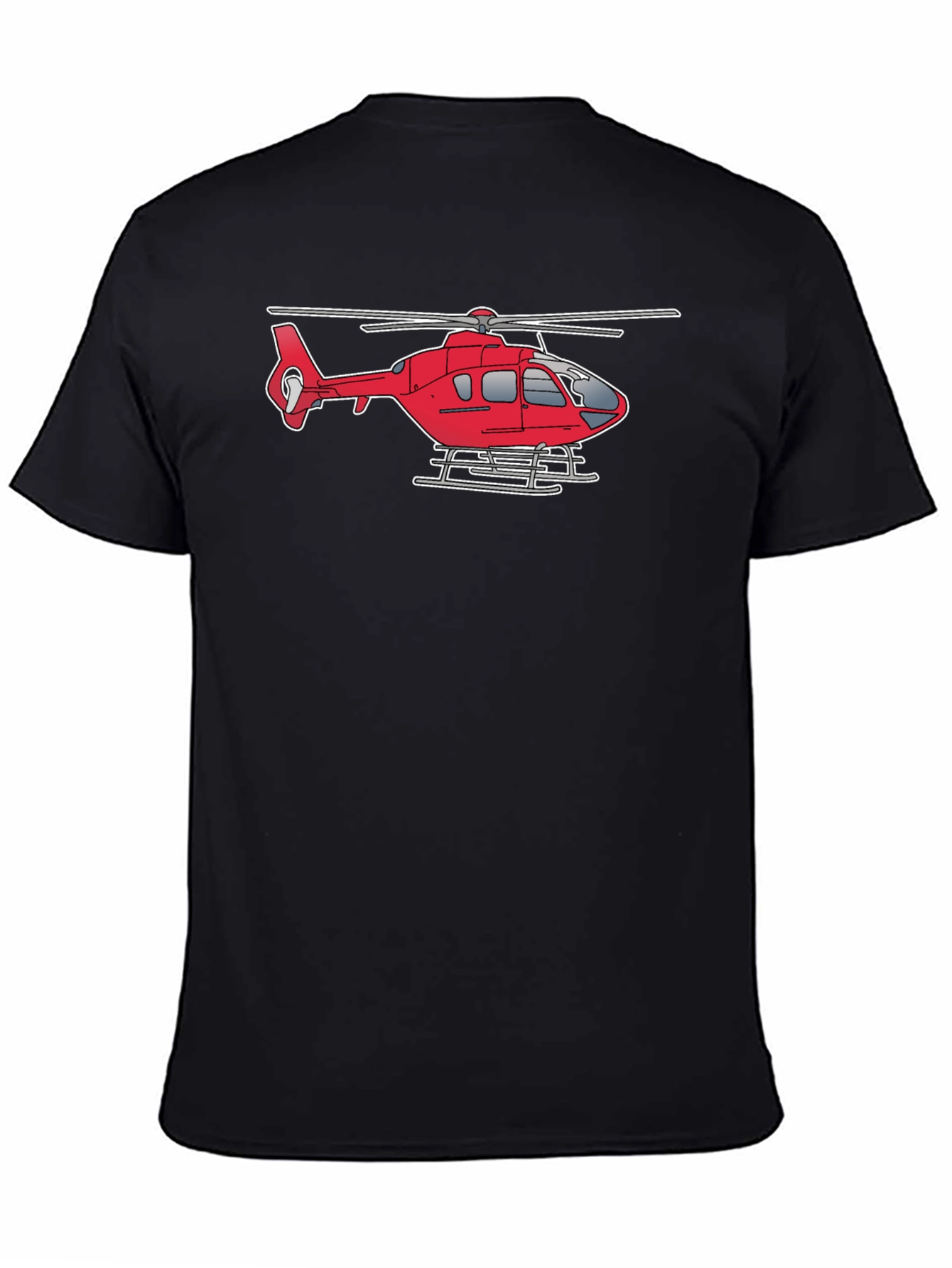 Black Helicopter Graphic Tee - Black Cotton Casual Shirt view 4