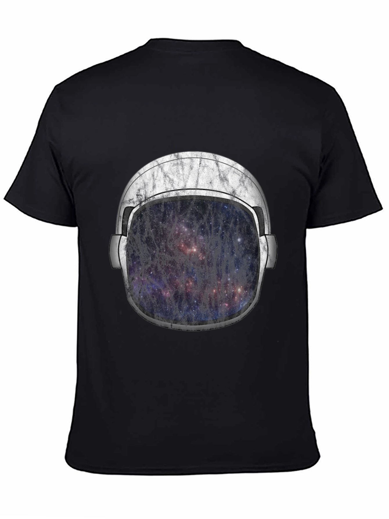 Black Astronaut Helmet Graphic T-Shirt - Galaxy Design view 4
