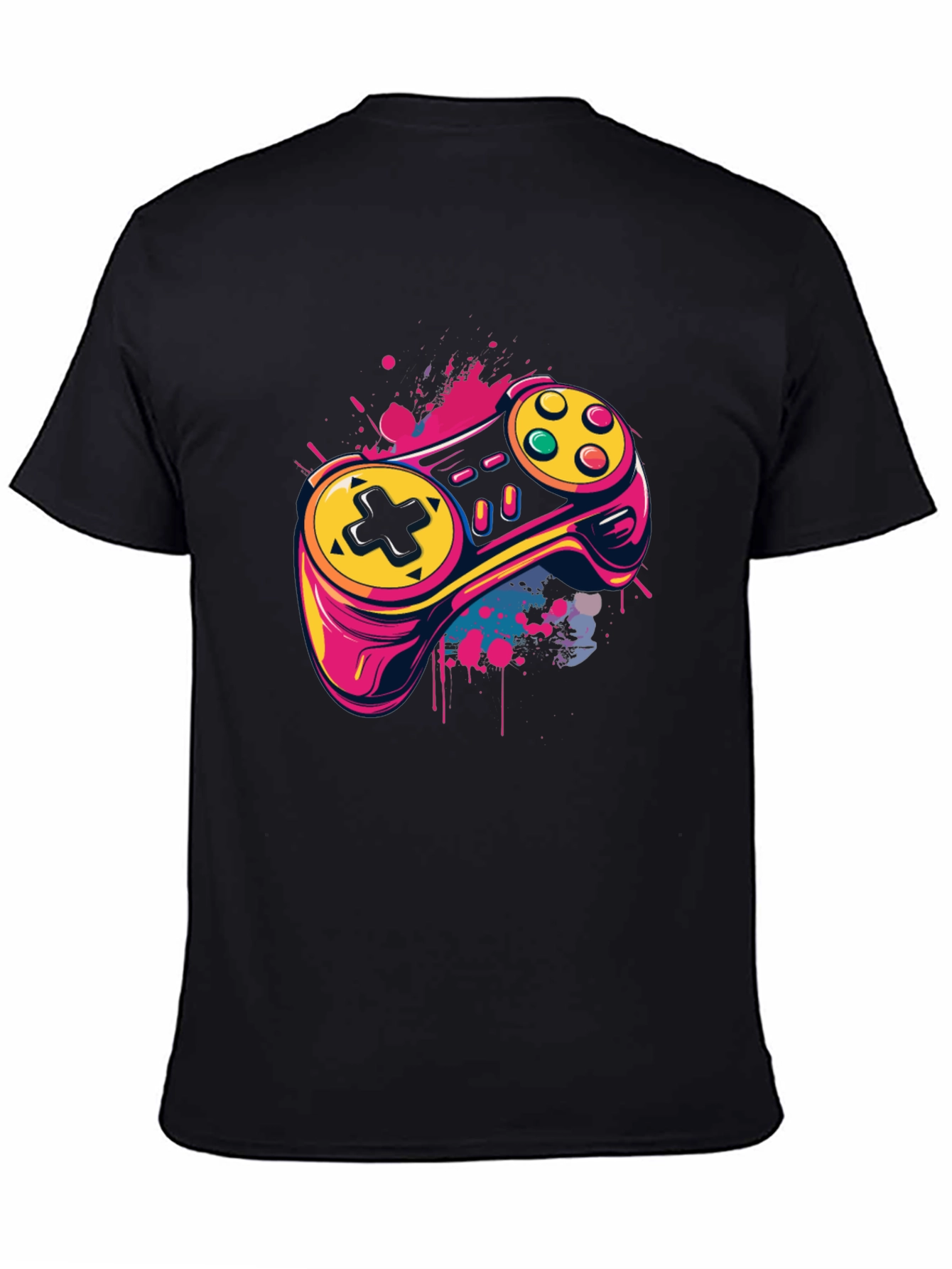 Black Gaming Controller T-Shirt - Cool Graphic Tee view 4