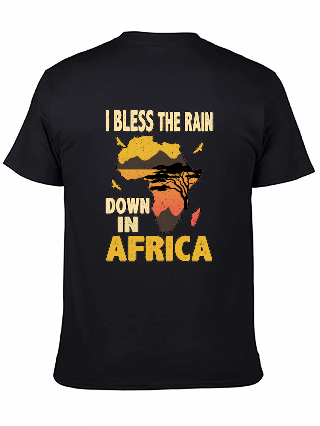 Black Bless The Rain In Africa Graphic T-Shirt view 4