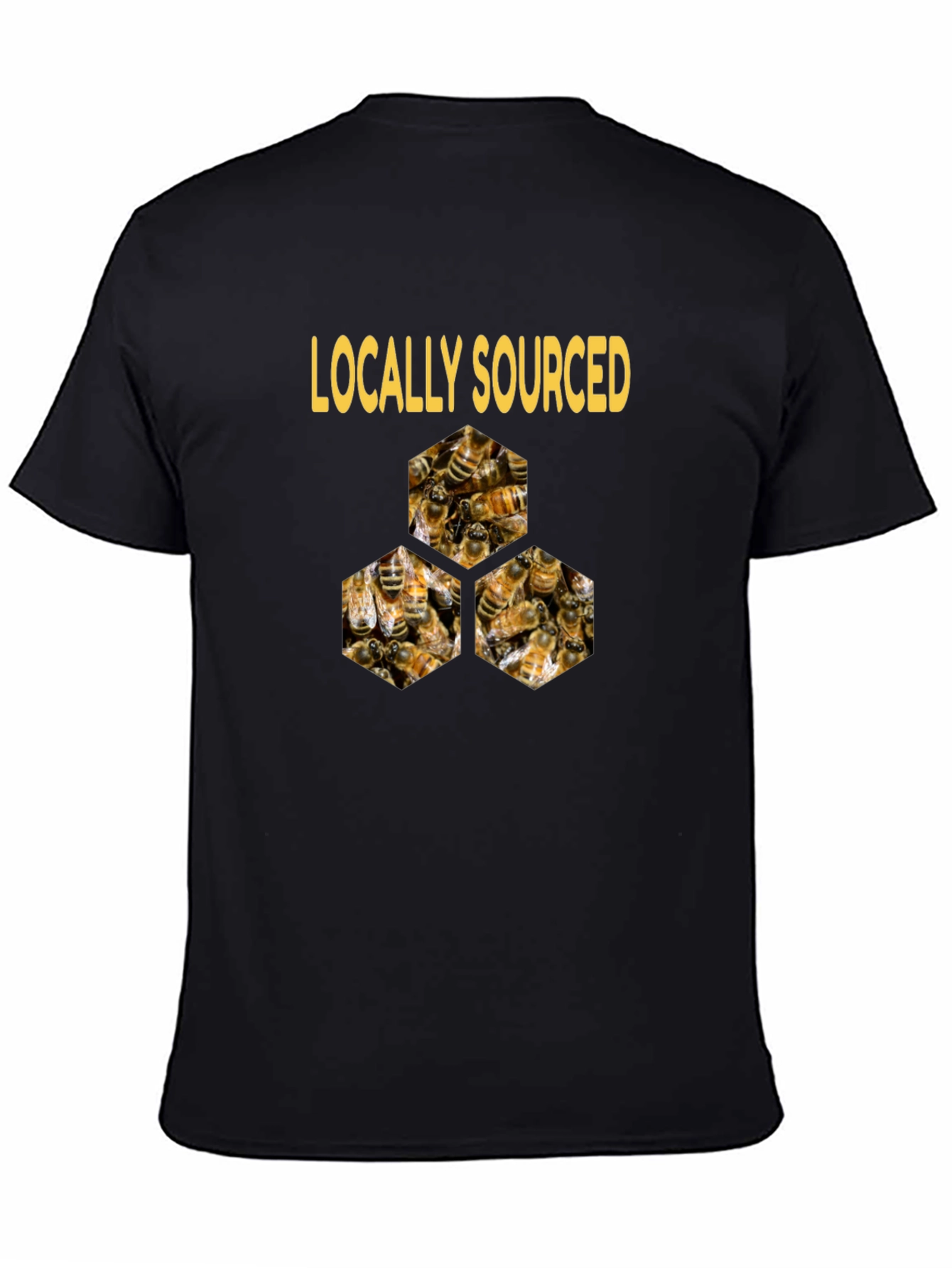 Black Locally Sourced Honey Bees T-Shirt view 4