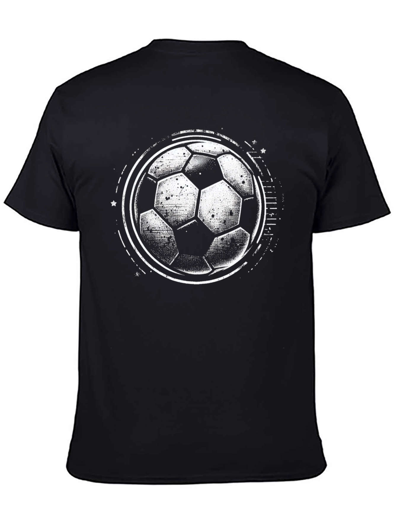 Black Soccer Ball Graphic Tee - Black Casual Shirt view 4