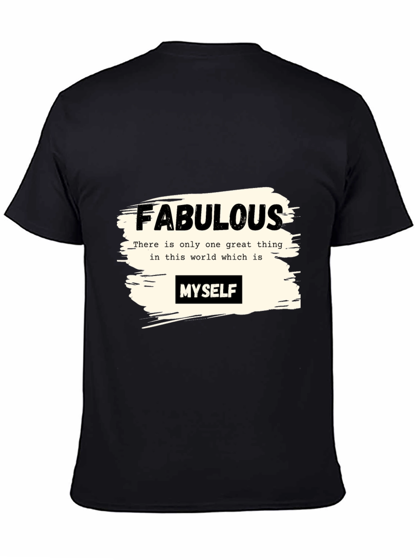 Black Fabulous Myself Graphic Tee - Black Unisex T-Shirt view 4