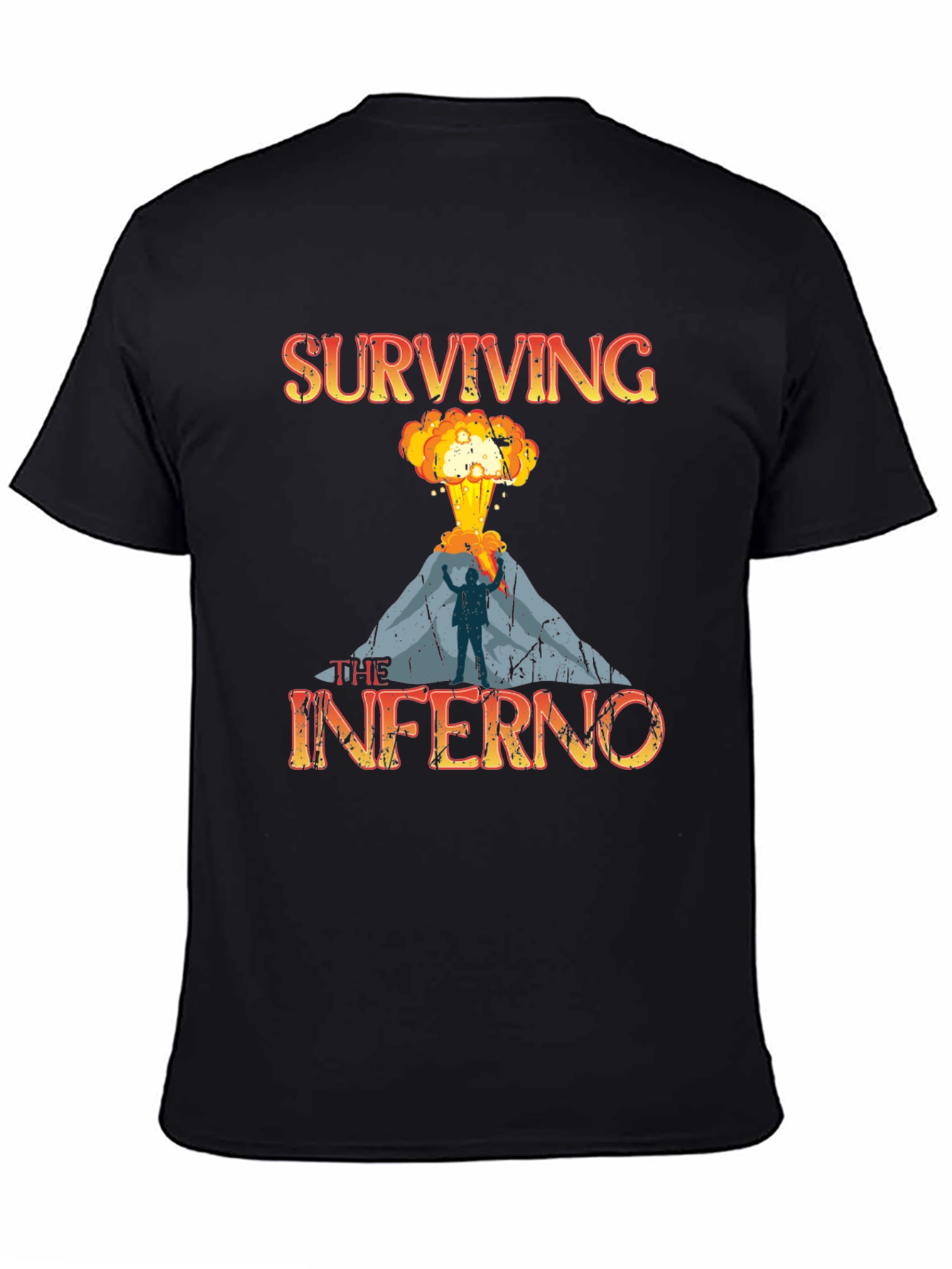Black Surviving the Inferno Graphic T-Shirt - Premium Tee view 4