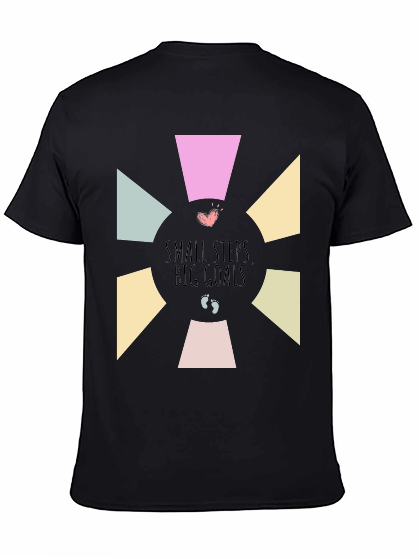 Black Small Steps Big Goals Graphic Tee view 4