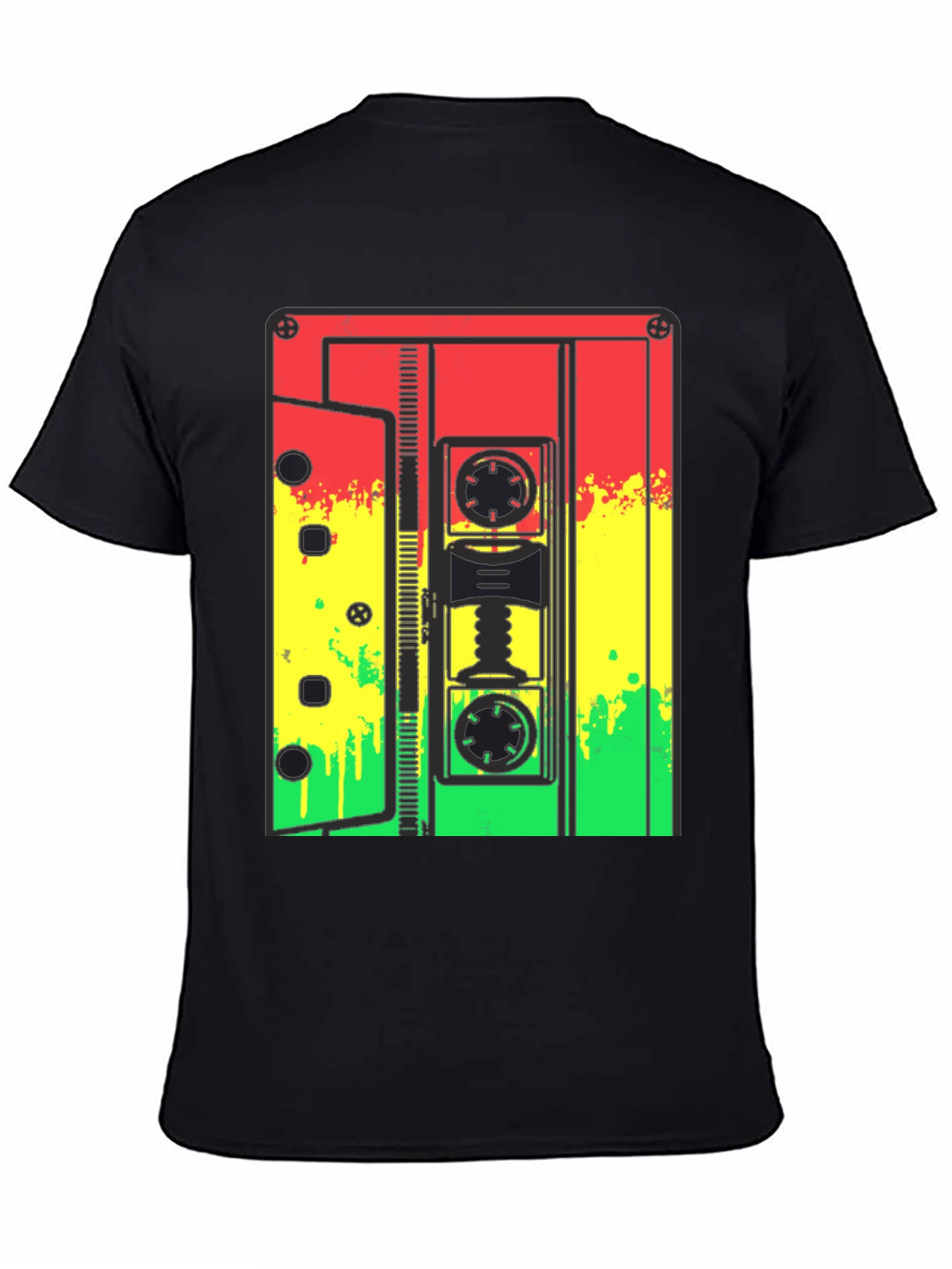 Black Rasta Cassette Tape Graphic Tee view 4