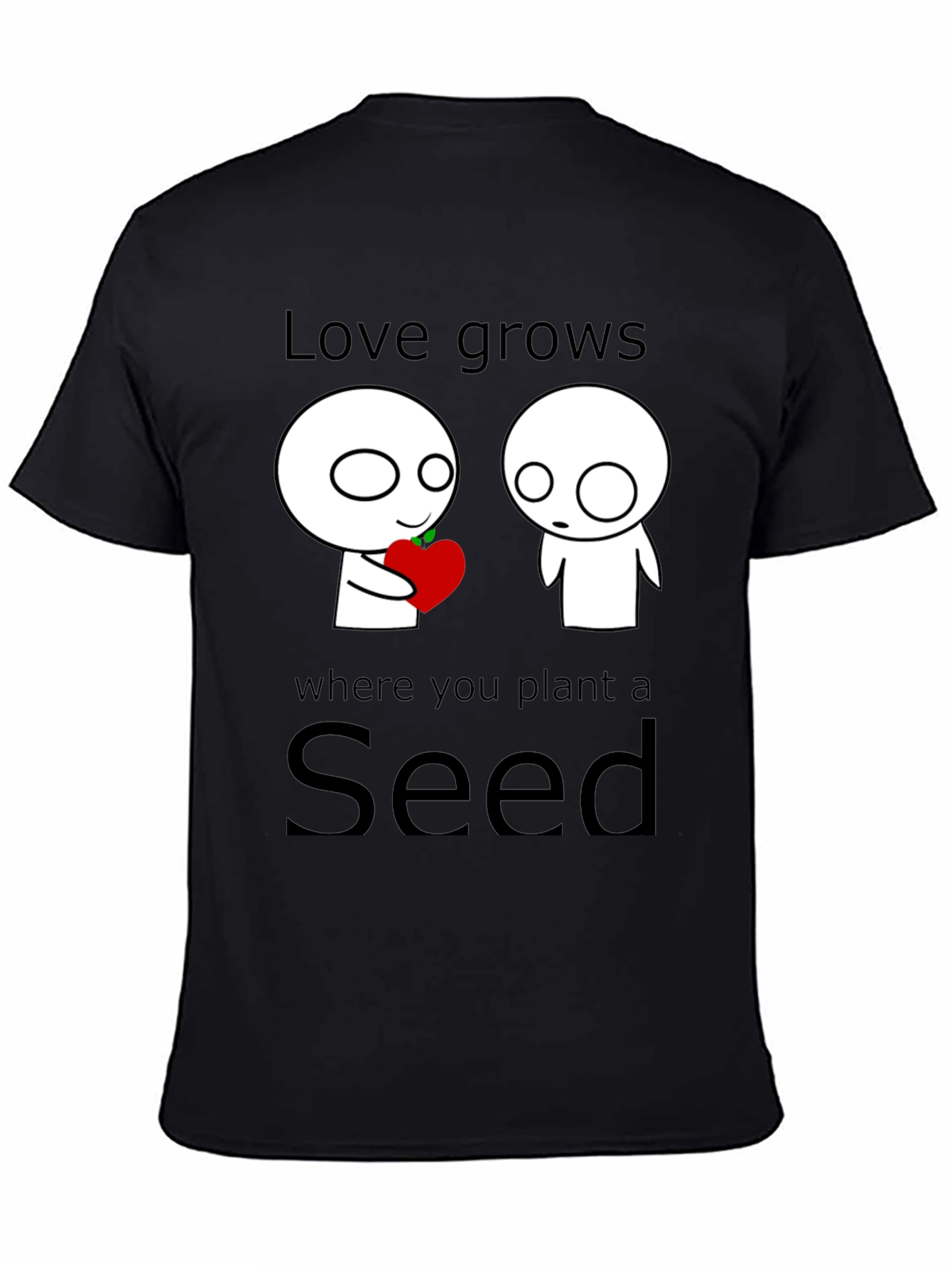 Black Love Grows Seed T-Shirt - Unique Graphic Tee view 4