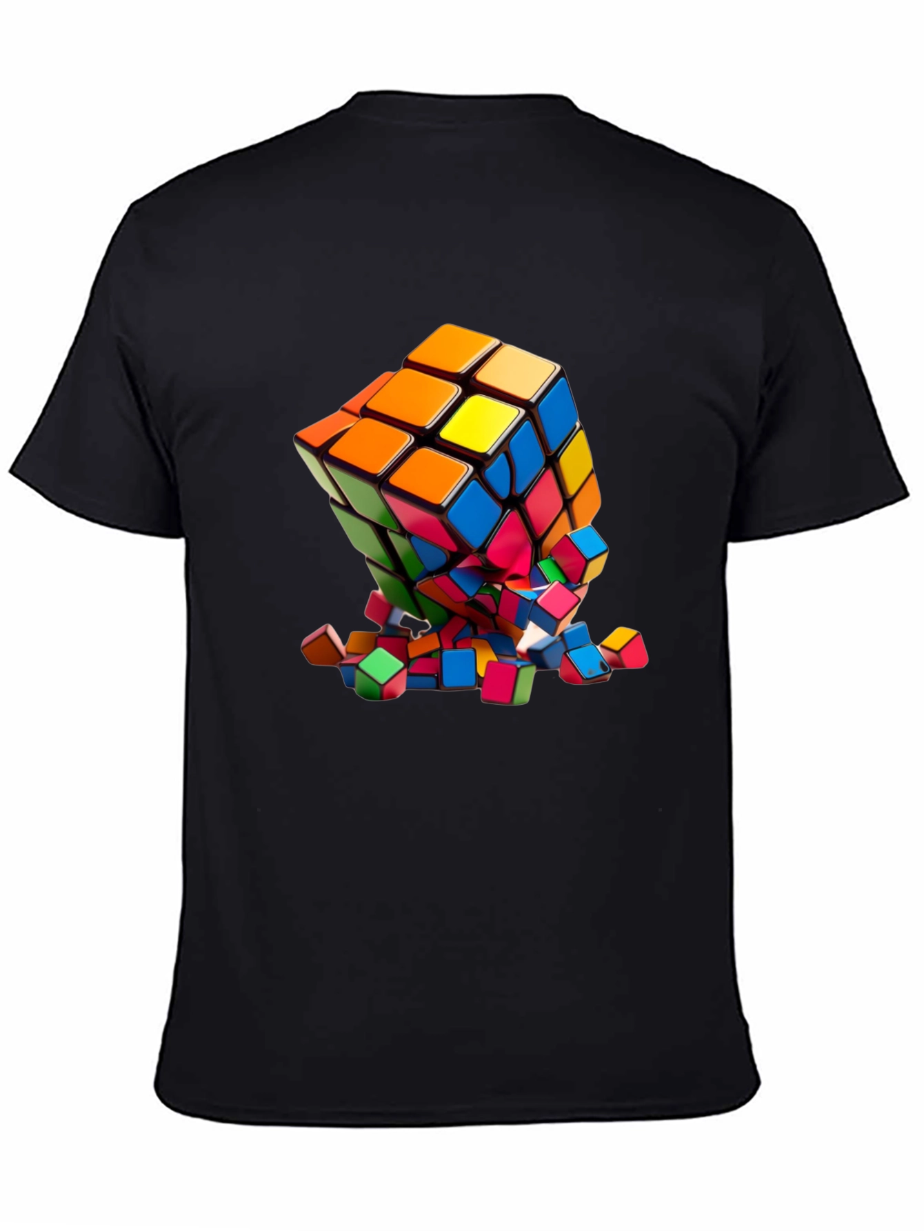Exploding Rubik's Cube Graphic Tee - 4