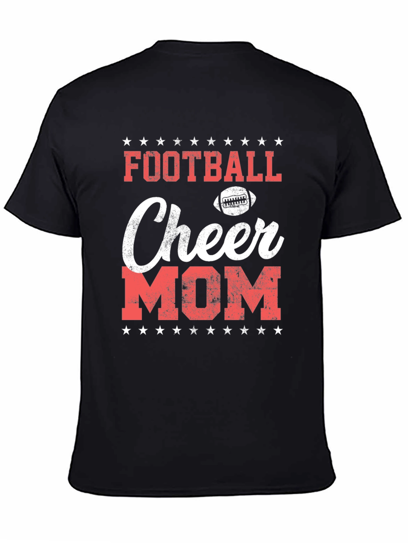 Black Football Cheer Mom T-Shirt - Game Day Apparel view 4