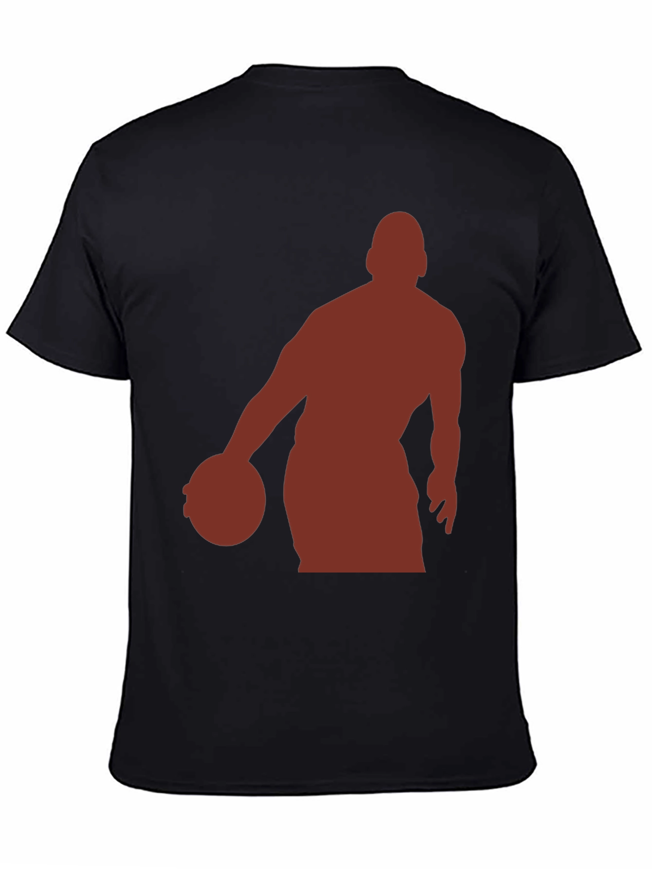 Black Basketball Silhouette Graphic Tee - Stylish Men's T-Shirt view 4