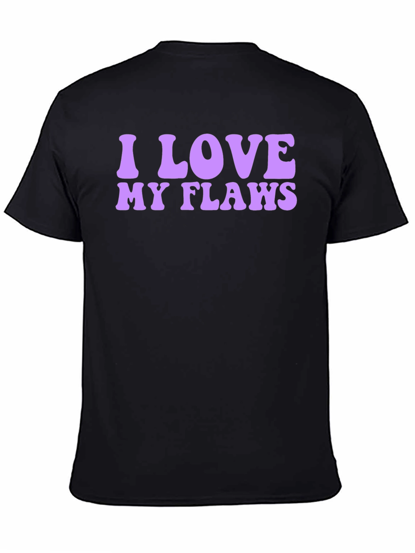 Black I Love My Flaws Graphic Tee - Black view 4