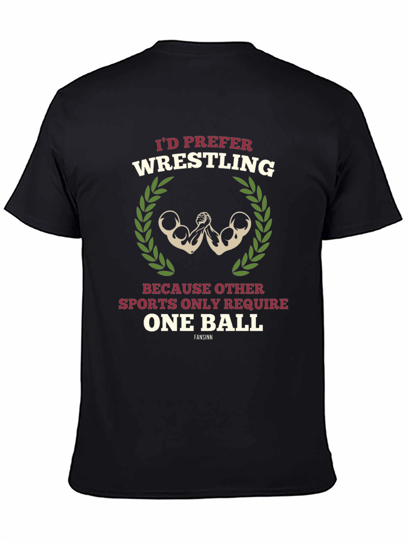Black Wrestling Fan Black Graphic Tee view 4