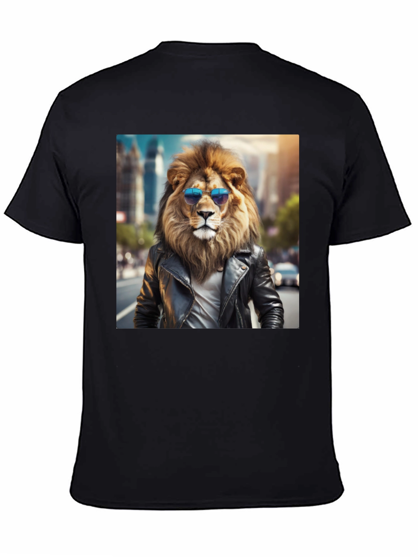 Black Cool Lion Graphic Tee - Street Style view 4