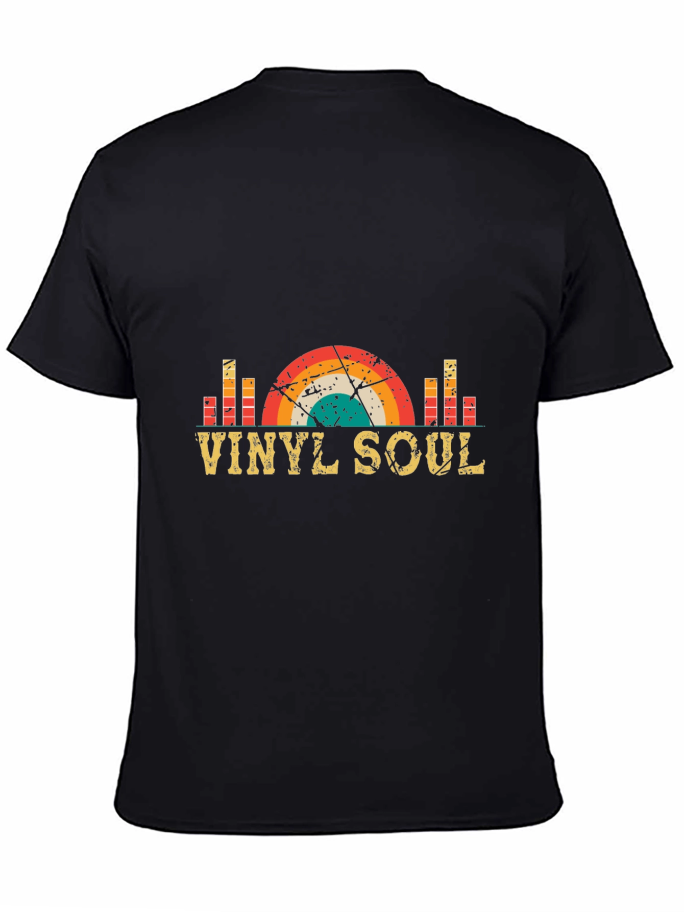 Black Vinyl Soul Retro Graphic Tee - Vintage Music Lover Shirt view 4