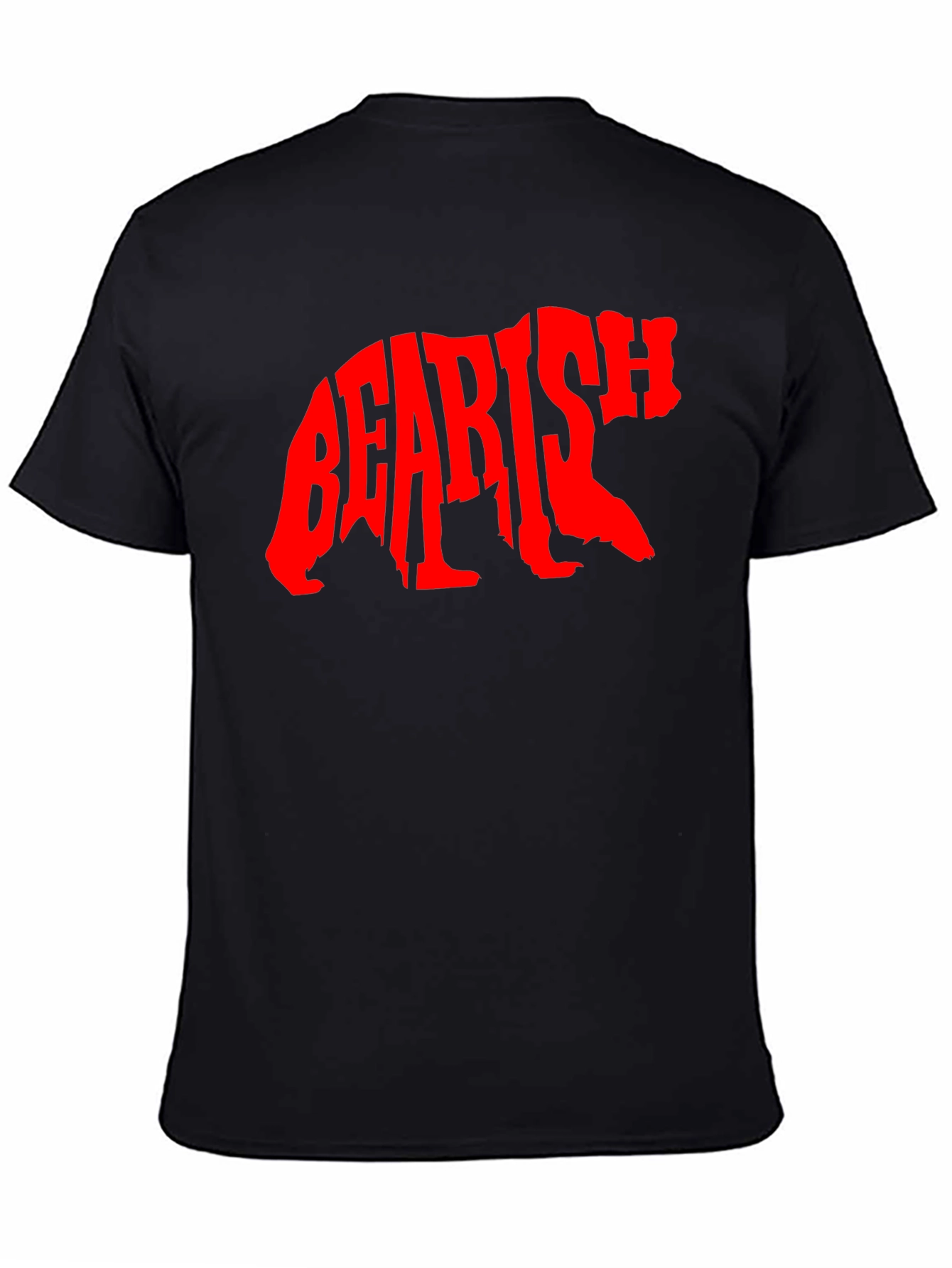 Black Bearish Graphic Tee - Black Cotton T-Shirt view 4