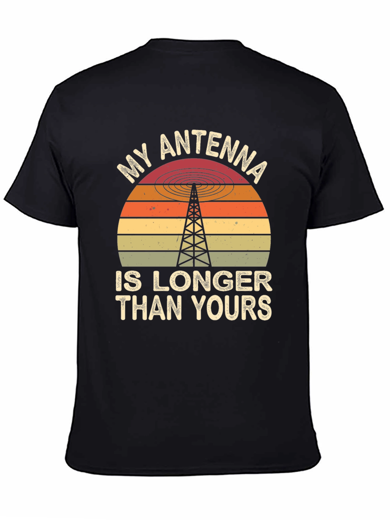 Black My Antenna is Longer Than Yours Funny T-Shirt view 4