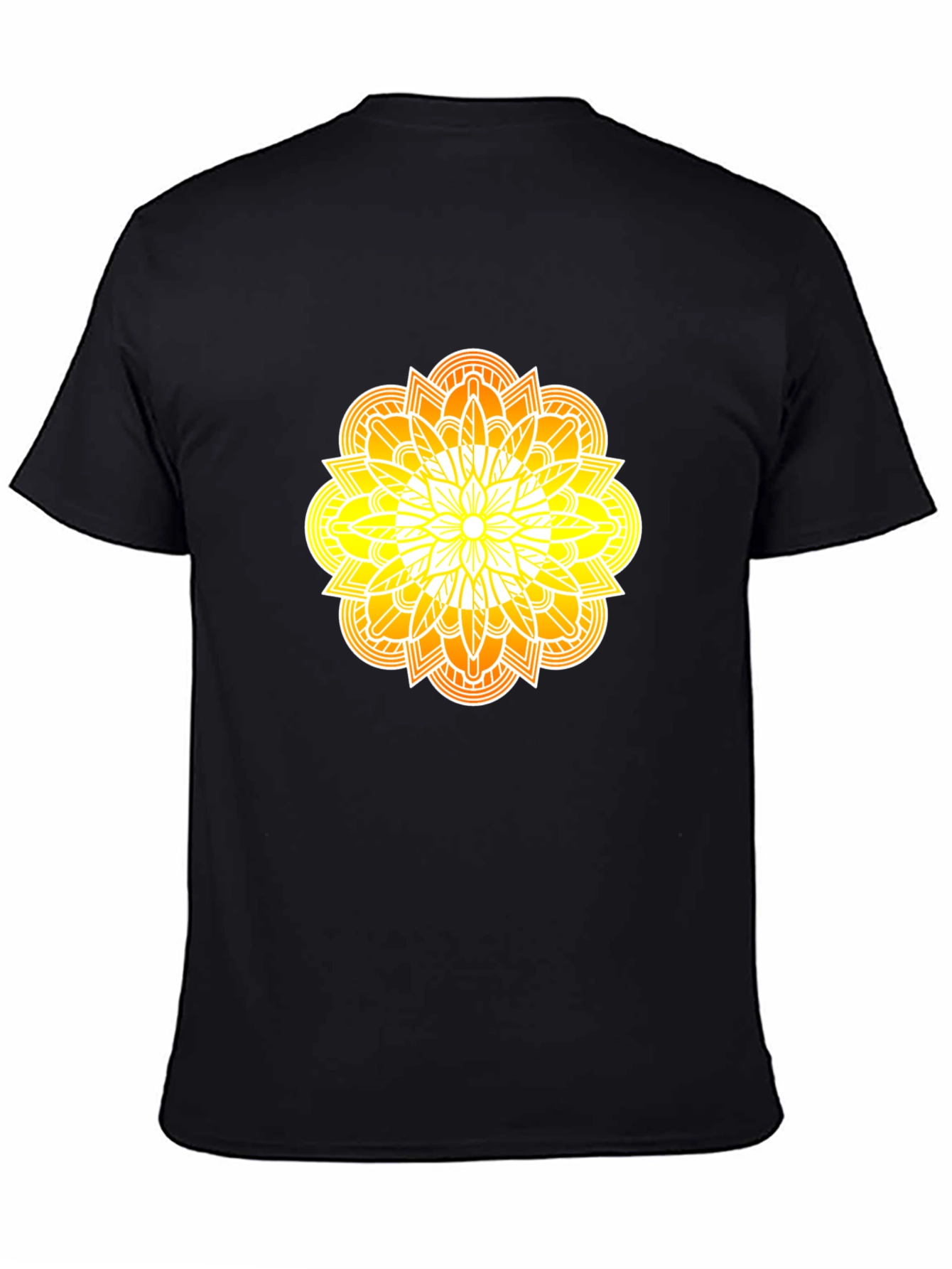 Black Radiant Mandala Graphic Black Tee view 4