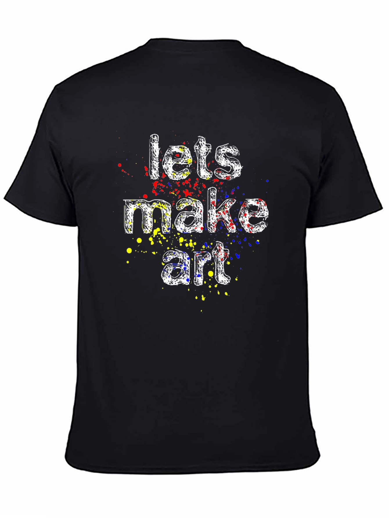 Black Let's Make Art Graphic Tee - Black Cotton Casual Shirt view 4