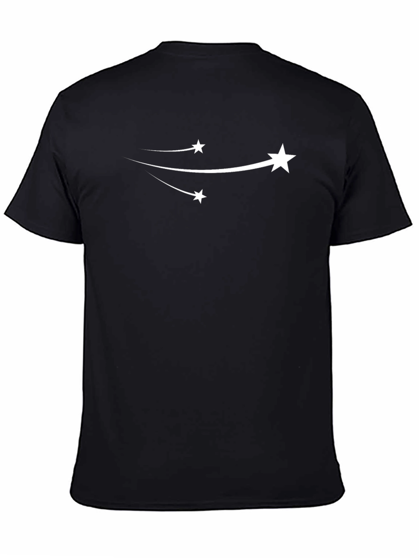 Black Shooting Star Graphic Tee - Stylish Black Cotton T-Shirt view 4