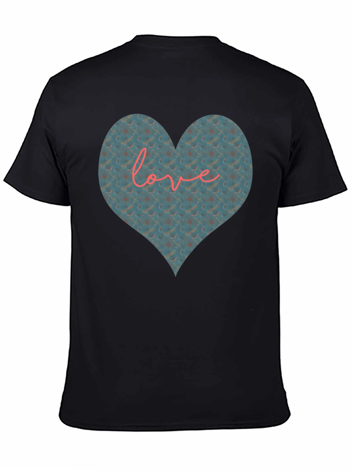 Black Heart Love Graphic Black T-Shirt view 4